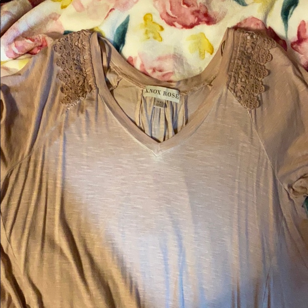 BRAND NEW W/O Tags Pink Lace Back Blouse